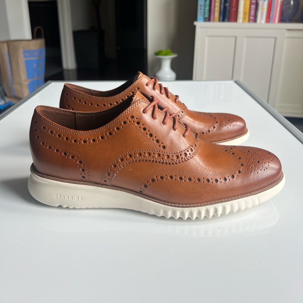 COLE HAAN 2. Zerogrand wing ox british tan mens oxford shoes US 10.5 EUROPE 43.5
